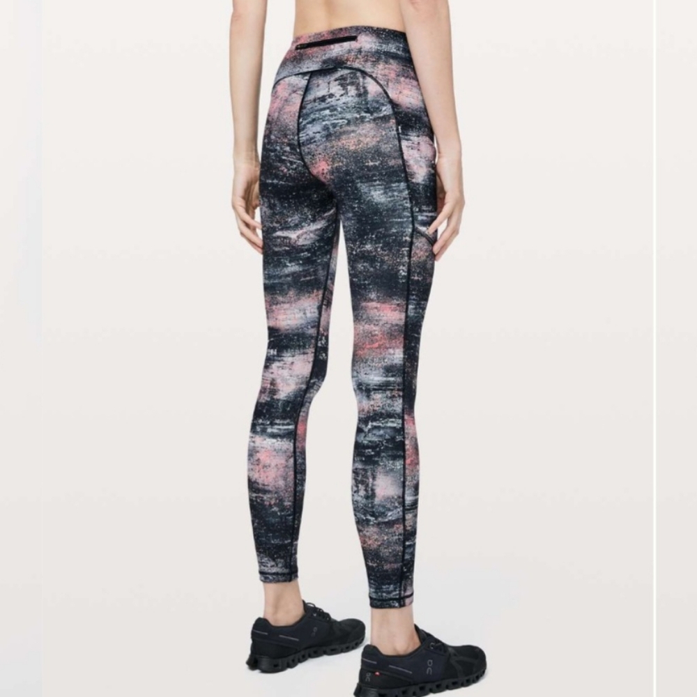 Lululemon Speed Up Tight  28" Azurite Poppy Coral Multi Size 6